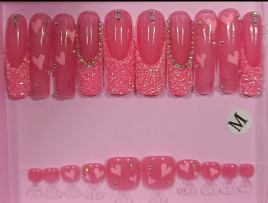 Manicure and Pedicure Set With Rhinestone Lashes